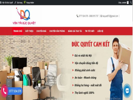 Trang web hoạt động của vận tải Đức Quyết, uy tín ở Hà Nội