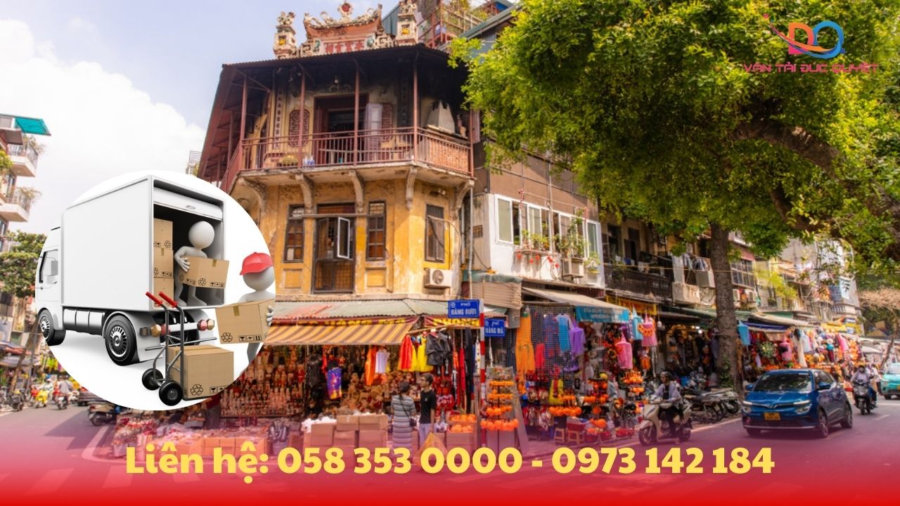 Dịch vụ thuê xe cắt nóc chuyển đồ phố cổ Hà Nội của Vận tải Đức Quyết